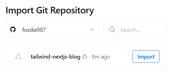 Choose your website Git Repository